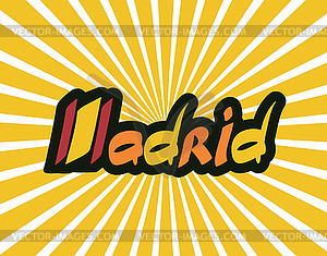 Madrid hand lettering text - vector image