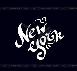 Нью-Йорк яркий текст - клипарт в векторном формате