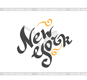 New York bright text - vector clip art