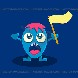 Screaming cartoon character - vector clipart