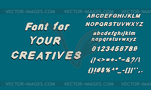 English alphabet font glyphs - vector clipart