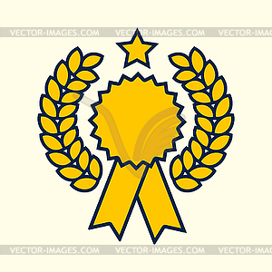 Winner badge symbol golden color design. . Co - vector clipart