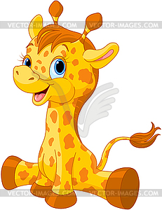 Cute giraffe calf - vector clipart / vector image