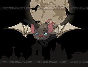 Bat in flight - vector image