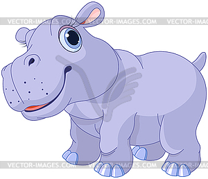 Cute hippo - vector image