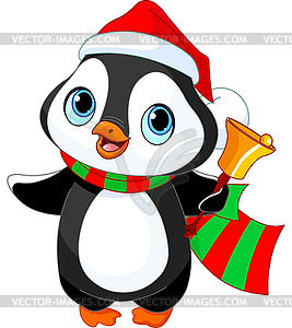 Christmas penguin - vector image