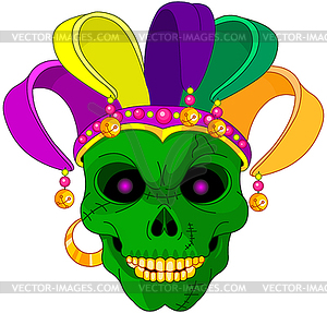 Mardi Gras skull - vector clip art
