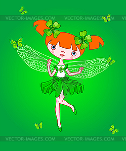 Clover fairy - vector clipart