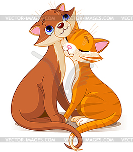 Cats in Love - vector clip art