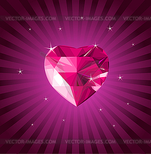 Valentine crystal love heart - vector clipart