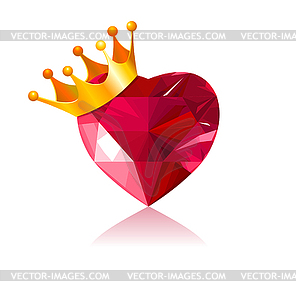 Crystal heart - vector image