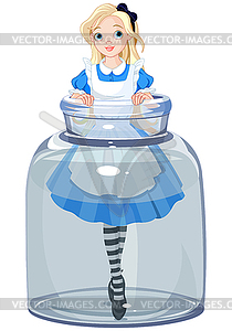 Alice in jar - vector image