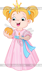 Princess eats hamburger - vector clip art
