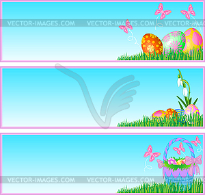 Easter eggs banners - vector clip art