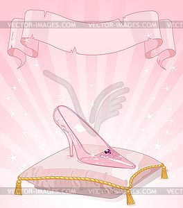 Glass slipper - color vector clipart