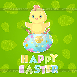 Easter chicken - vector image
