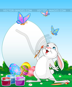 Easter bunny artist - royalty-free vector image