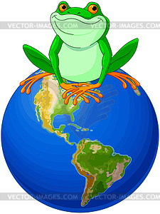 Frog Earth Day - vector clip art