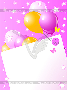 Pink Birthday card - vector EPS clipart