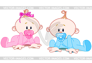 Two Babies - vector image