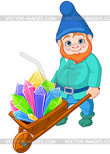 Gnome with Quartz crystals - vector image