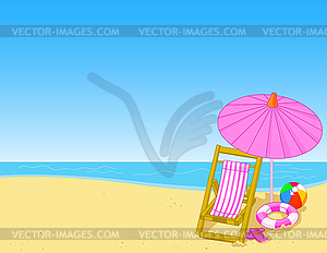 Summer beach - vector clipart