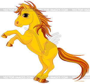 Yellow horse - vector clipart