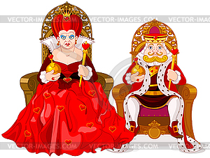 Queen and king - vector clipart