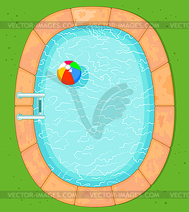 Top View Pool - vector image