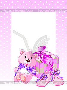 Pink bear - vector clip art