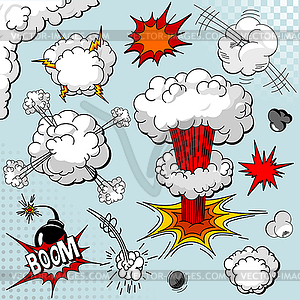 Comic Book Explosion Elements - vector clip art