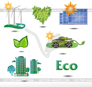 Vector set eco . - color vector clipart