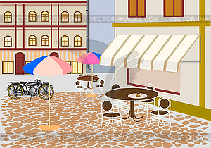 Vector of street cafes in the city   - vector clip art