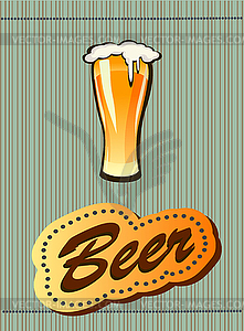 Glass goblet with beer and foam  - vector clipart