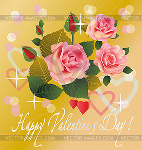 Flowers , postcard . valentine's day - vector image