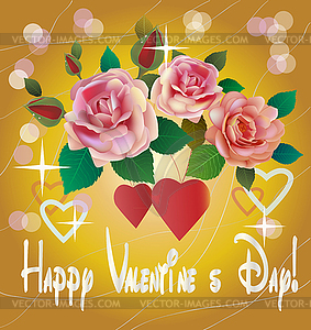 Flowers , postcard . valentine's day - vector clip art
