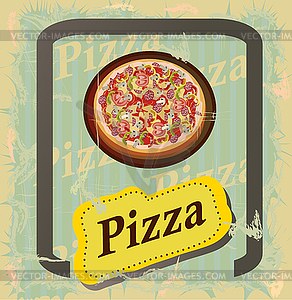 Пицца, векторная иллюстрация, меню - изображение в формате EPS