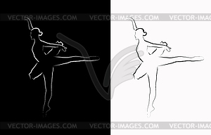 Vector image of a ballerina - vector clipart