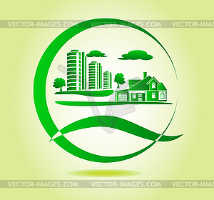 Eco house - vector clip art