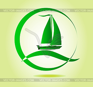Векторный набор символов яхт, судов - векторный клипарт / векторное изображение