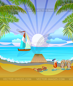 Summer vacation and travel design - color vector clipart