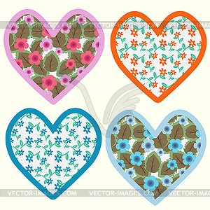 Set of hearts - vector image