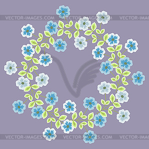 Floral wreath - vector image