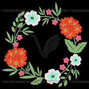 Floral wreath - vector image