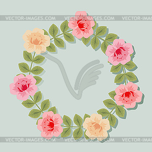 Floral wreath - vector image
