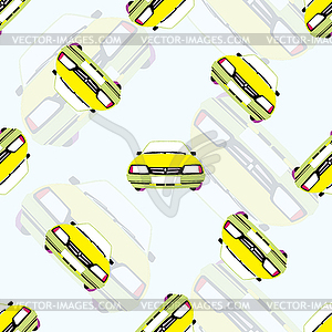 Seamless background with kids toy cars - vector image