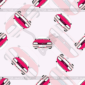 Seamless background with kids toy cars - vector clipart