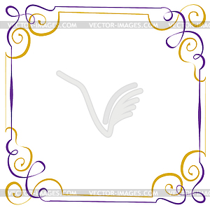 Multilayer violet yellow elegant frame - vector clipart / vector image