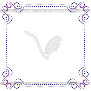 Multilayer violet blue elegant frame - vector image