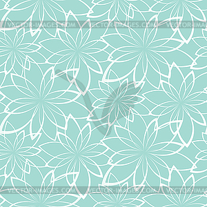 Vector seamless background. Flowers on a light blue bac - vector image